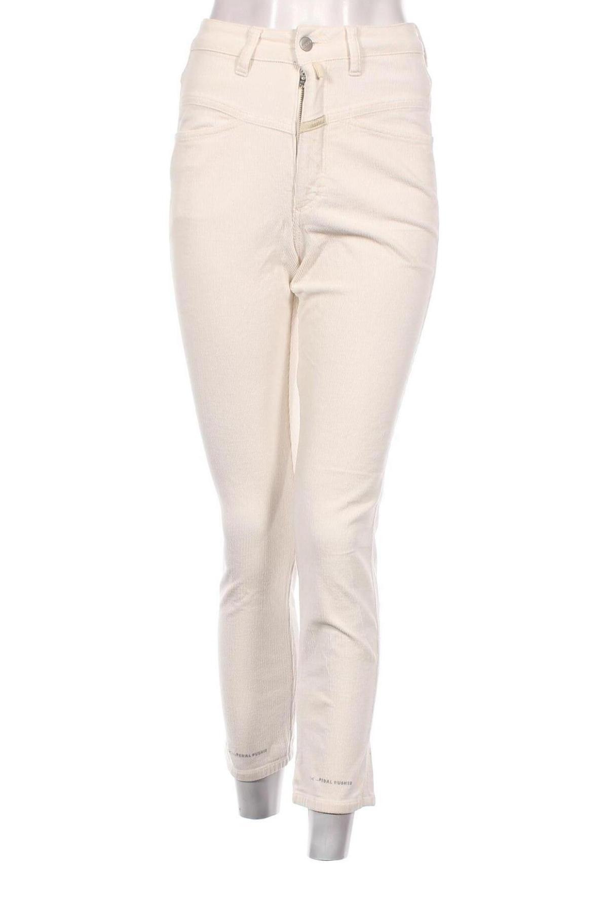Pantaloni de velvet de femei Closed, Mărime M, Culoare Ecru, Preț 58,95 Lei