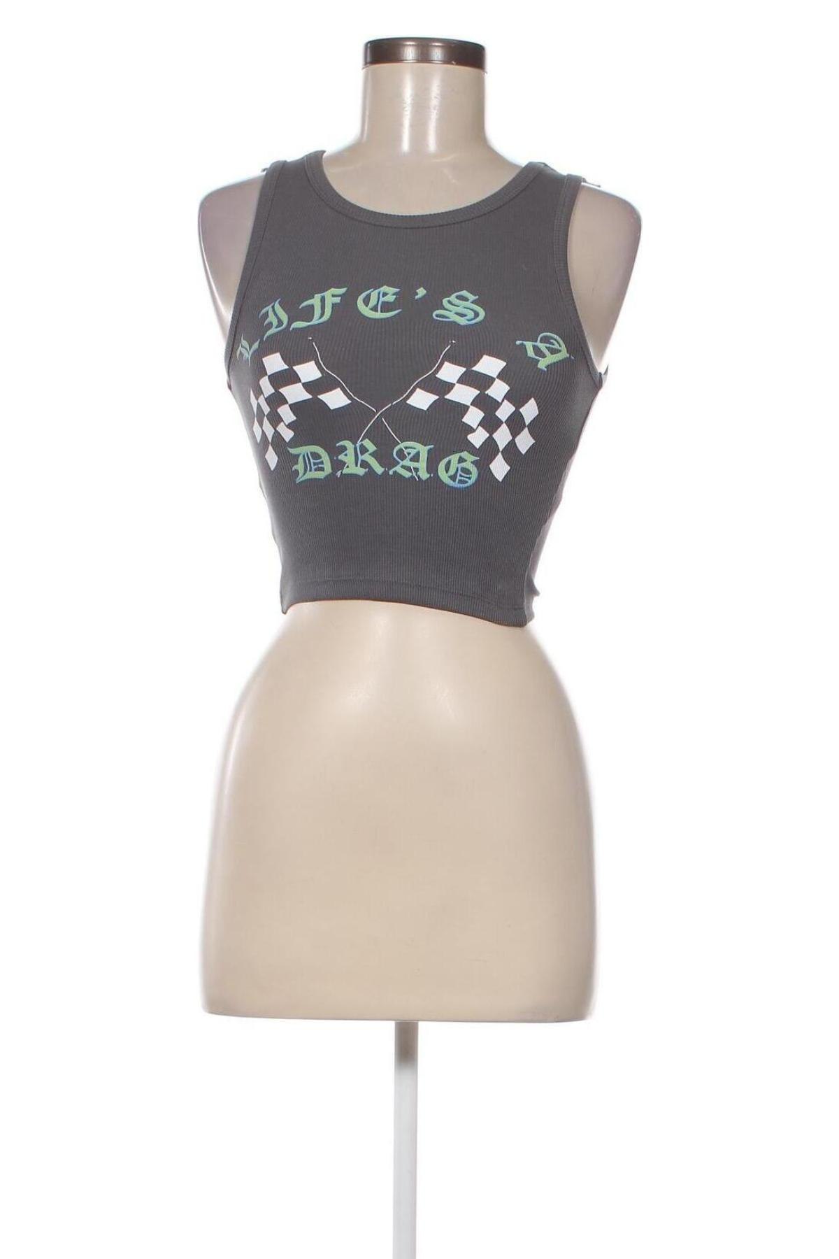 Γυναικείο αμάνικο μπλουζάκι NEW girl ORDER, Μέγεθος XS, Χρώμα Γκρί, Τιμή 9,12 €