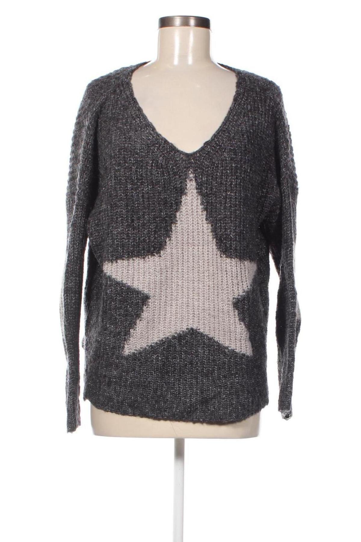 Дамски пуловер Peace N' Love, Размер M, Цвят Сив, Цена 7,25 лв.