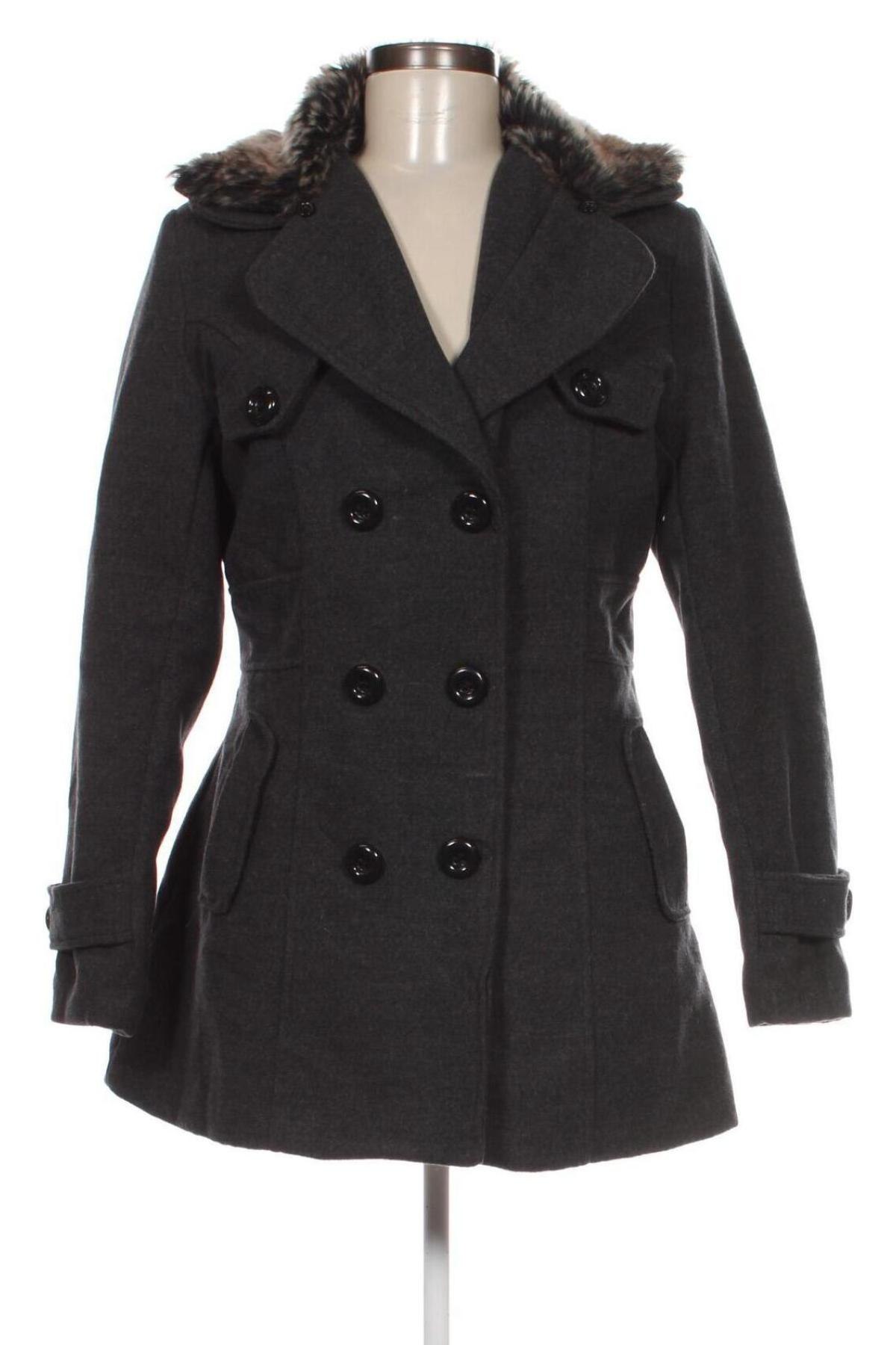 Дамско палто Made In Italy, Размер M, Цвят Сив, Цена 37,45 лв.