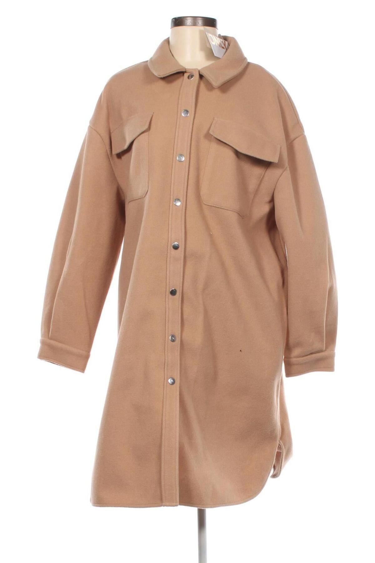 Дамско палто ONLY, Размер L, Цвят Бежов, Цена 32,70 лв.