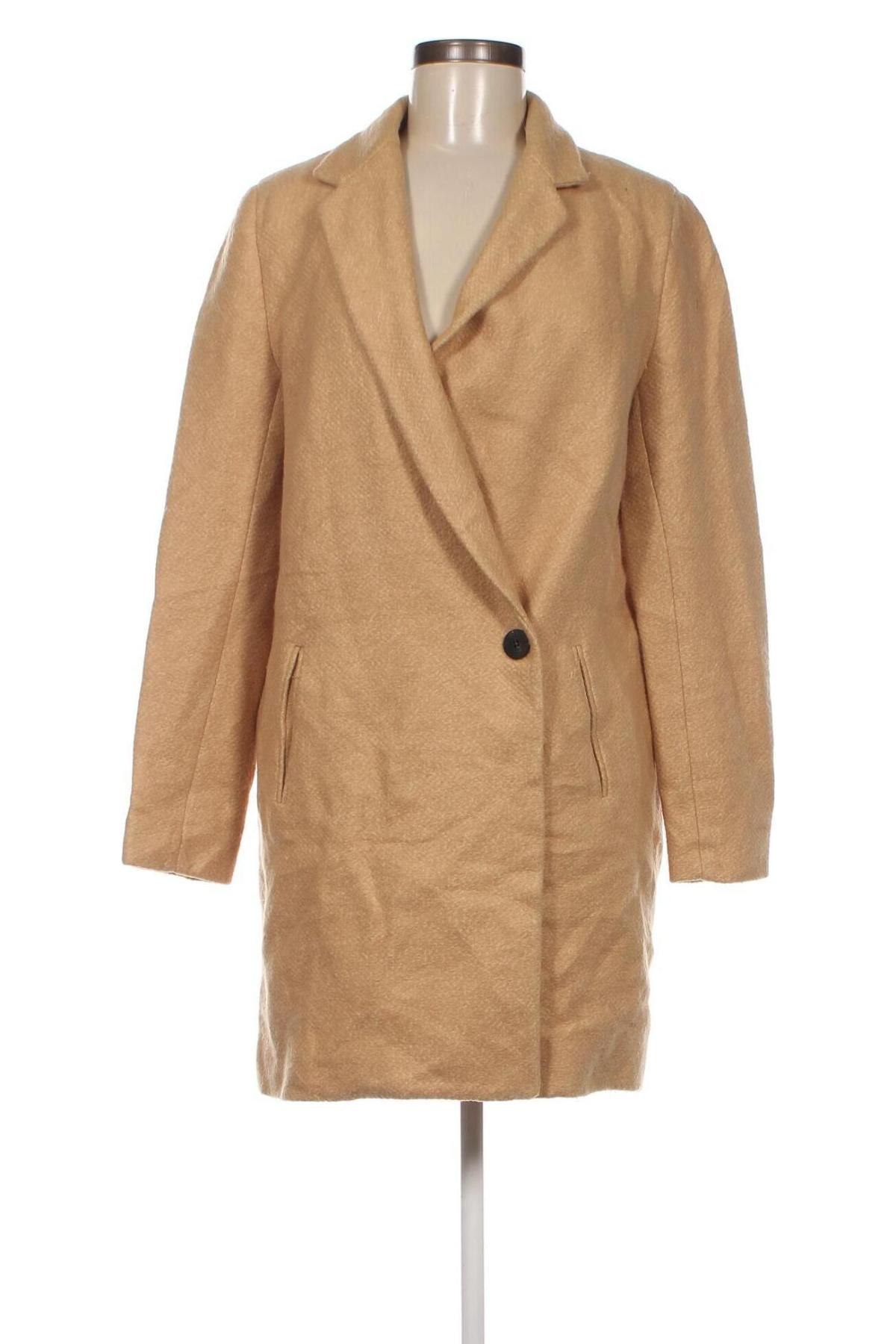 Dámský kabát  Zara, Velikost L, Barva Béžová, Cena  266,00 Kč