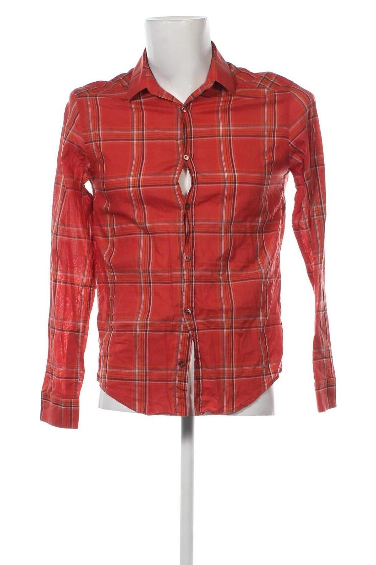 Мъжка риза Bruuns Bazaar, Размер M, Цвят Червен, Цена 8,58 лв.