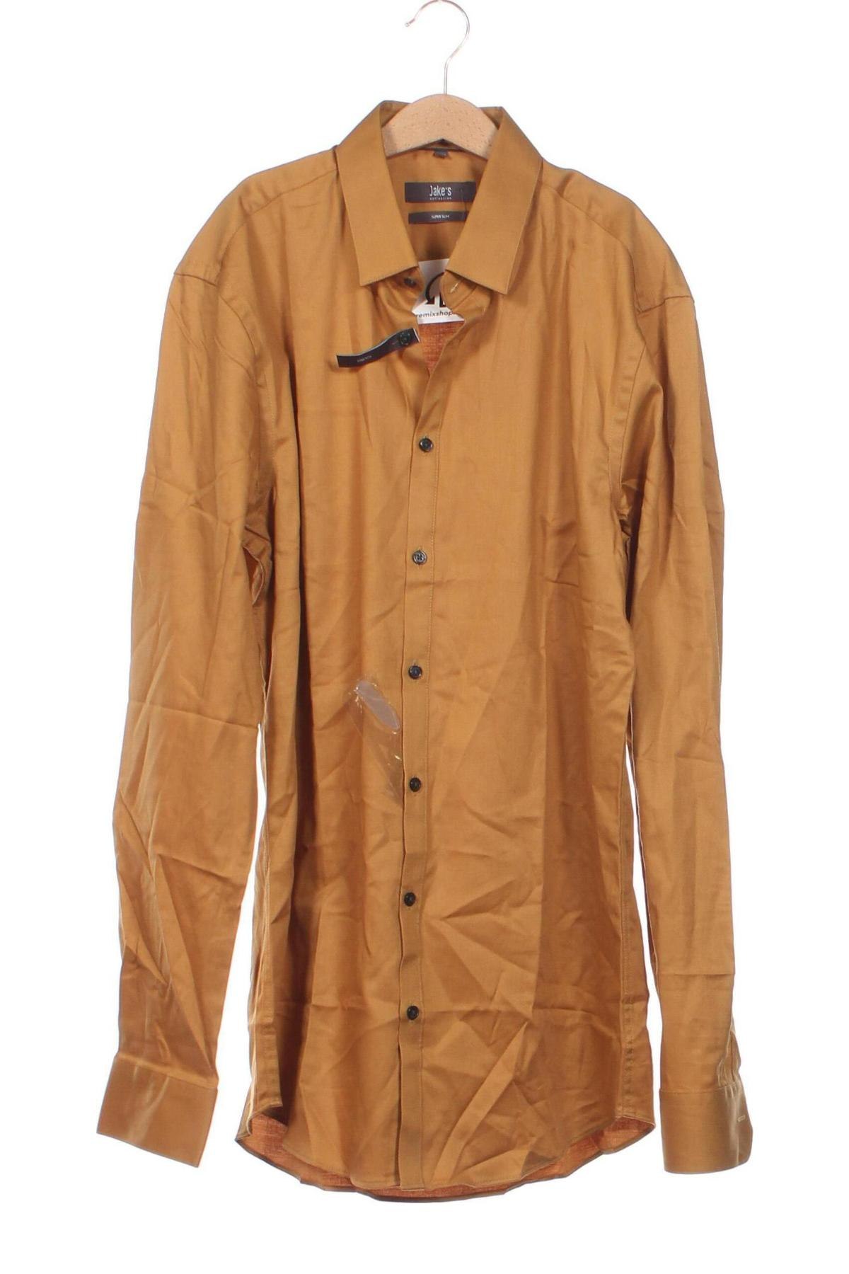 Ανδρικό πουκάμισο Jake*s, Μέγεθος M, Χρώμα  Μπέζ, Τιμή 37,11 €