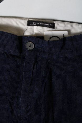 Pantaloni de velvet de femei Zara, Mărime S, Culoare Albastru, Preț 88,99 Lei