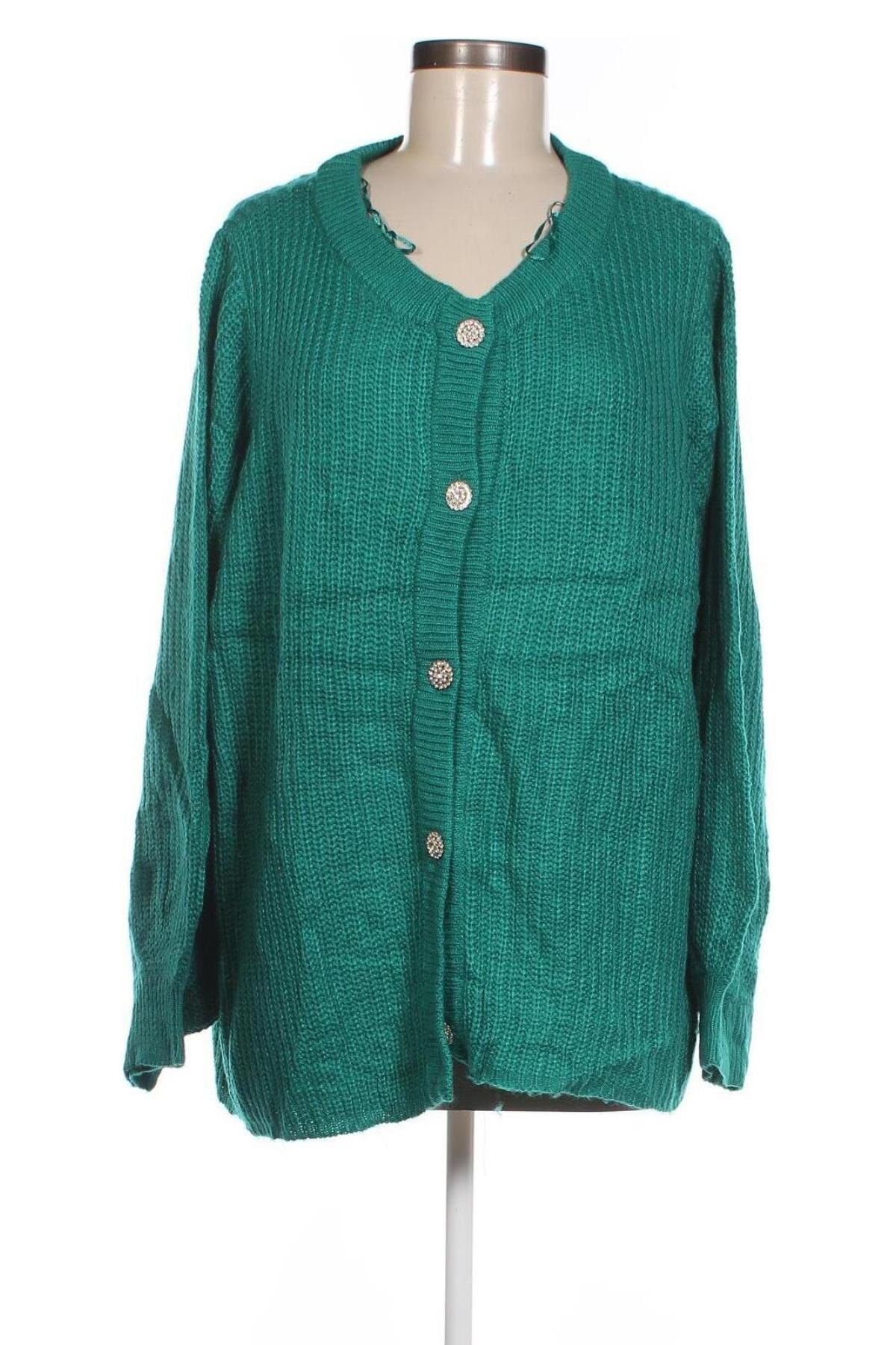 Damen Strickjacke Zizzi, Größe L, Farbe Grün, Preis 11,99 €