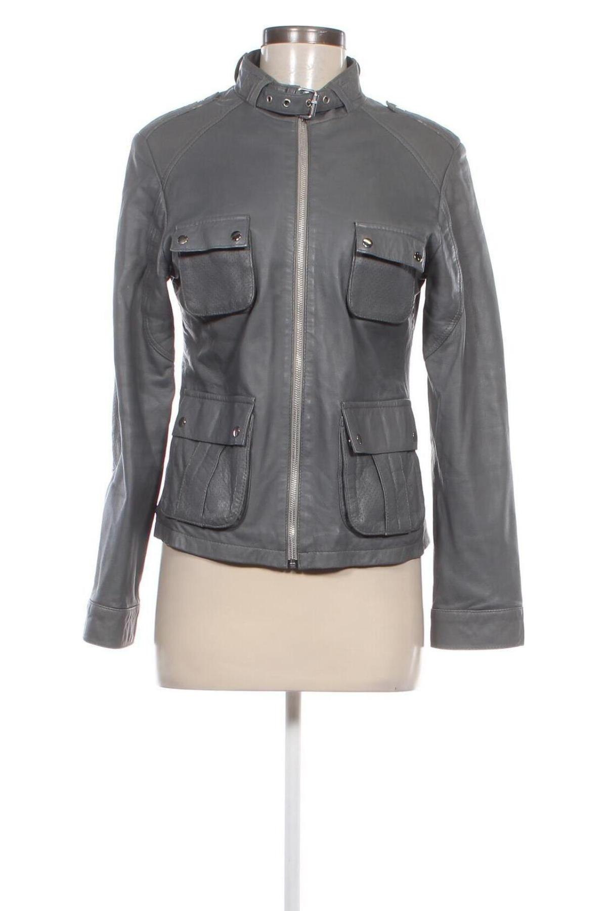 Damen Lederjacke, Größe L, Farbe Grau, Preis € 35,49