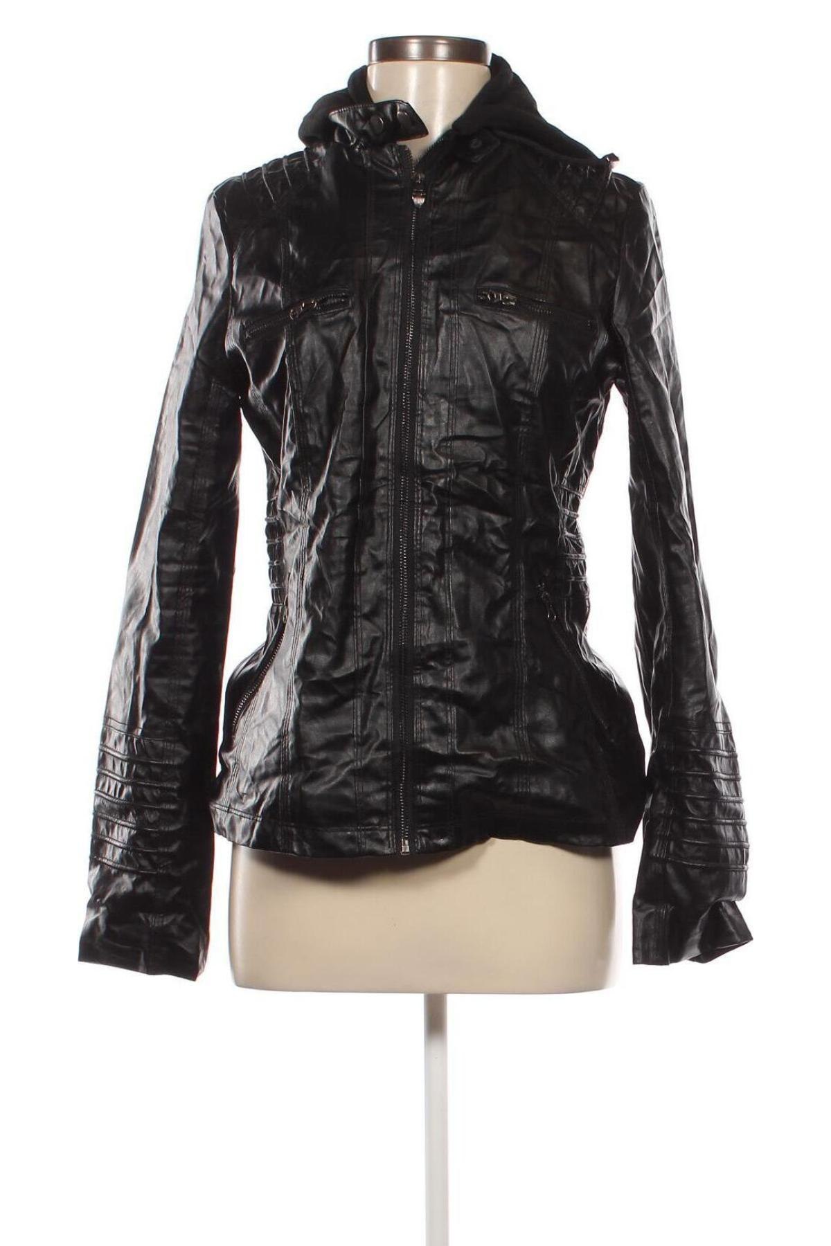 Damen Lederjacke, Größe M, Farbe Schwarz, Preis 20,99 €