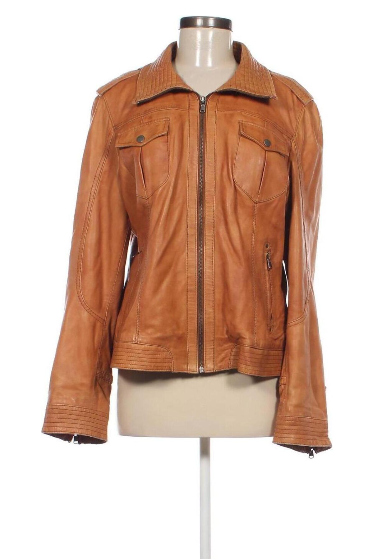 Damen Lederjacke Mauritius, Größe XL, Farbe Orange, Preis 75,98 €