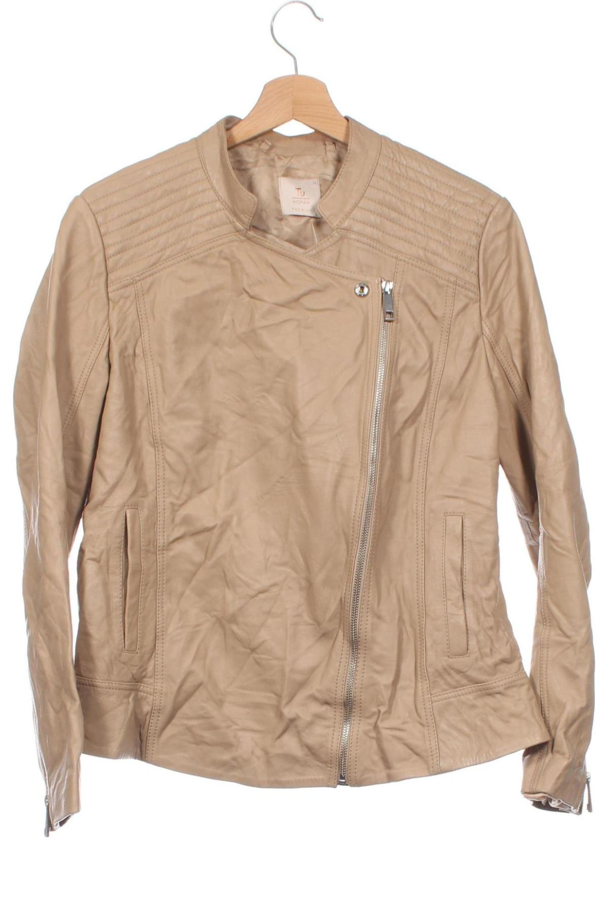 Damen Lederjacke Tu, Größe XL, Farbe Beige, Preis 44,49 €