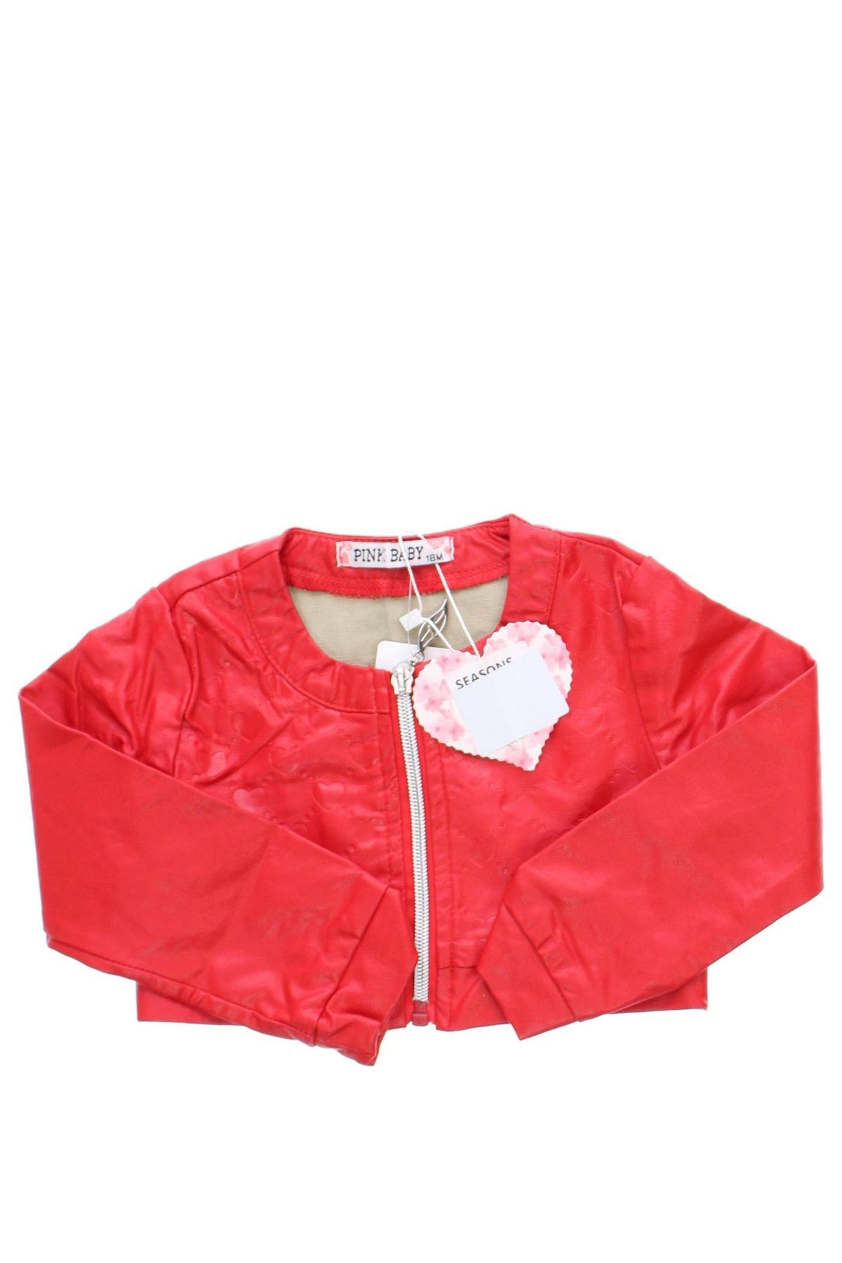 Kinder Lederjacke, Größe 18-24m/ 86-98 cm, Farbe Rot, Preis 19,99 €