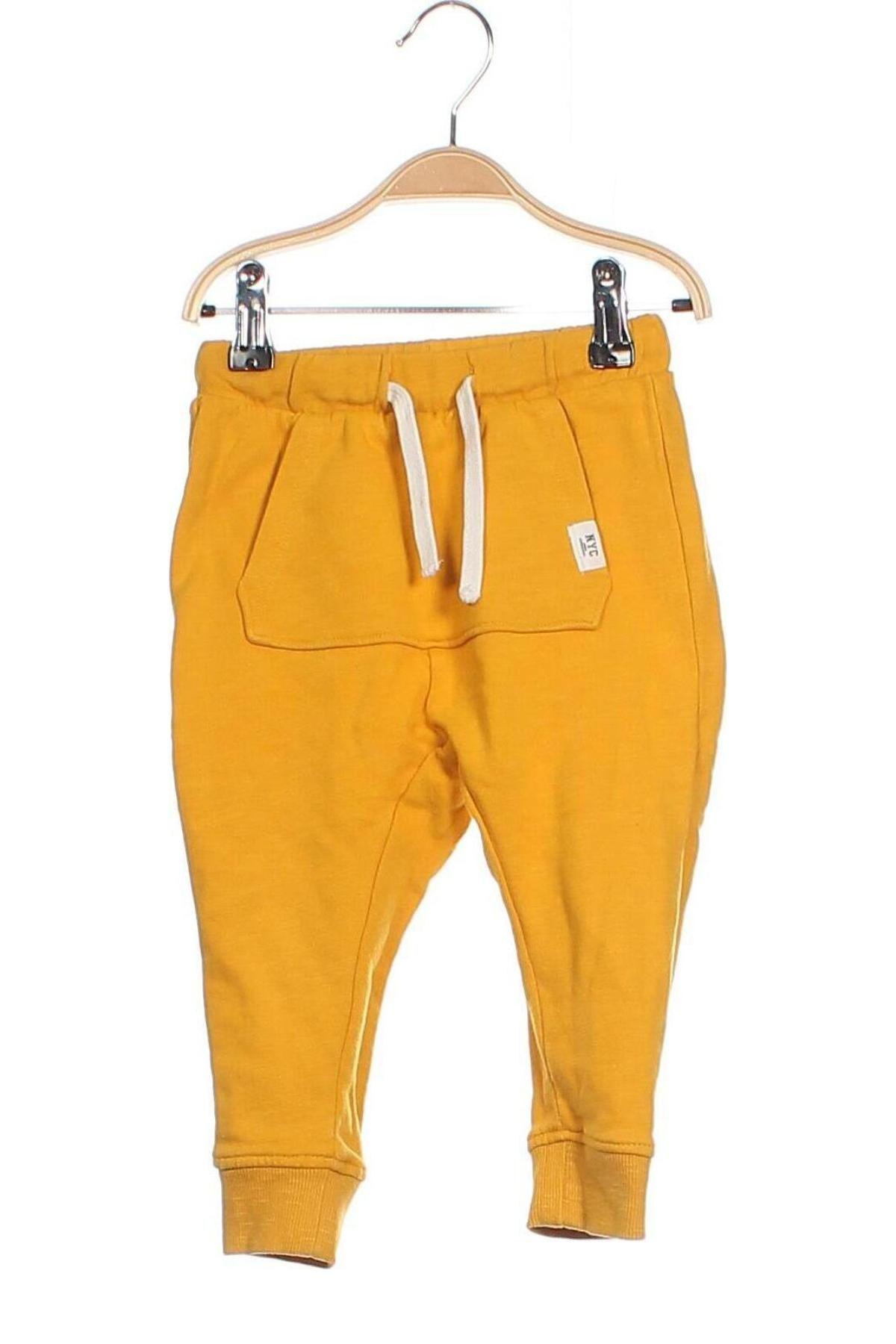 Pantaloni de trening, pentru copii H&M, Mărime 12-18m/ 80-86 cm, Culoare Galben, Preț 38,99 Lei