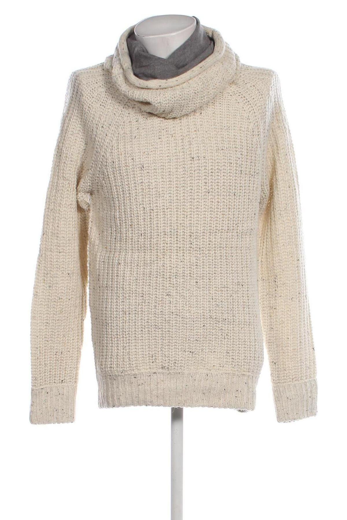 Herrenpullover Bershka, Größe L, Farbe Weiß, Preis 24,99 €