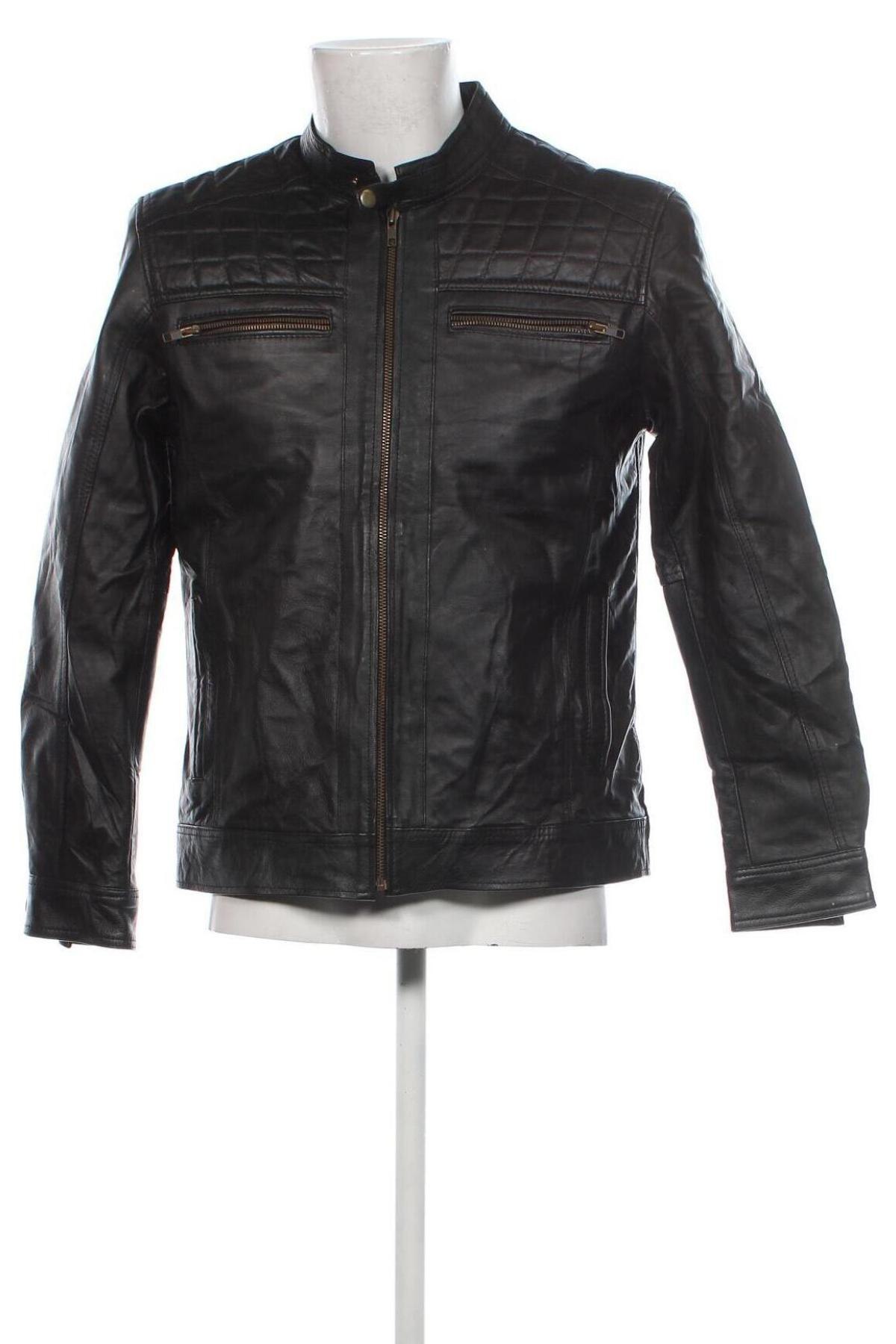 Herren Lederjacke, Größe M, Farbe Schwarz, Preis 74,99 €