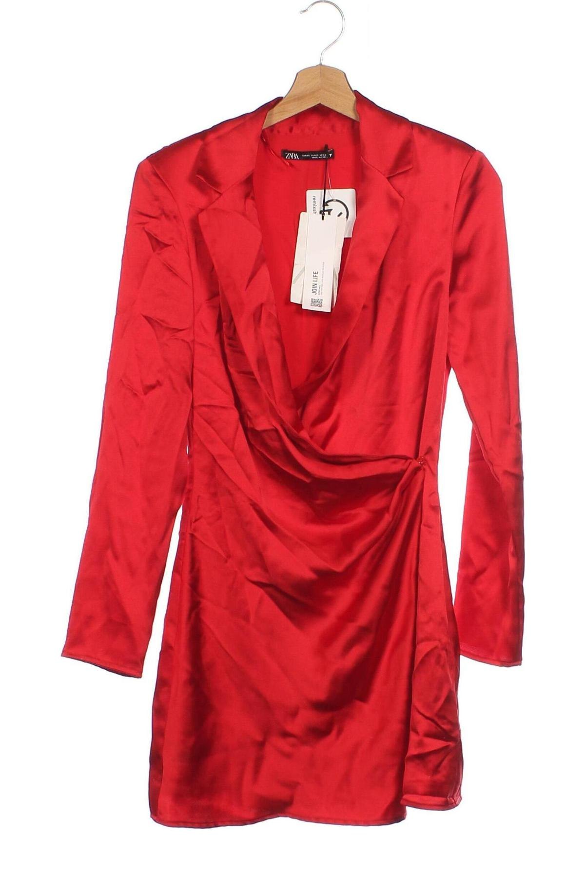 Kleid Zara, Größe XS, Farbe Rot, Preis 31,82 €