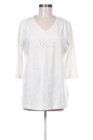 Bluzka damska Denim&Co., Rozmiar L, Kolor Biały, Cena 64,99 zł