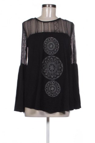 Дамска блуза Desigual, Размер L, Цвят Черен, Цена 48,00 лв.