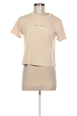 Damen T-Shirt Calvin Klein Jeans, Größe M, Farbe Beige, Preis € 54,99