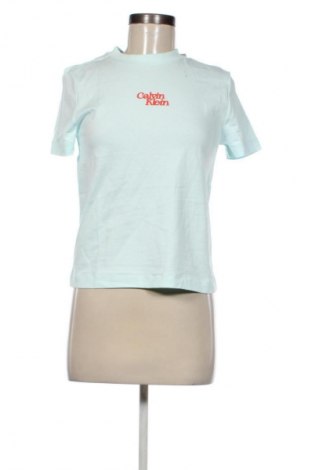 Damen T-Shirt Calvin Klein Jeans, Größe XXS, Farbe Blau, Preis € 15,99