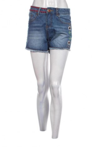 Дамски къс панталон Desigual, Размер M, Цвят Син, Цена 48,00 лв.