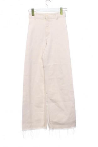 Damskie spodnie Zara, Rozmiar XXS, Kolor ecru, Cena 62,07 zł