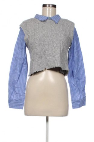 Дамски пуловер Zara, Размер L, Цвят Сив, Цена 19,99 лв.