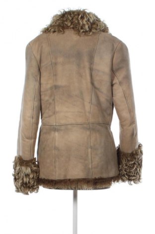 Damen Ledermantel Shearling, Größe M, Farbe Braun, Preis 280,32 €