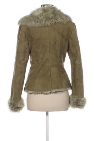 Дамско кожено палто Unbranded, Размер L, Цвят Зелен, Цена 215,08 лв.