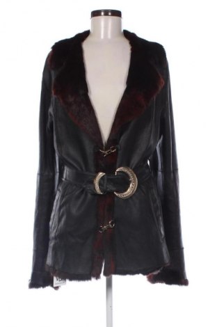 Damski skórzany płaszcz Unbranded, Rozmiar L, Kolor Czarny, Cena 494,44 zł