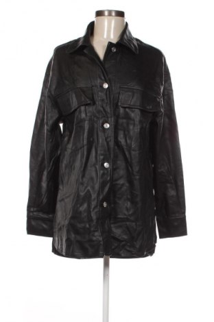 Női bőrdzseki Bershka, Méret M, Szín Fekete, Ár 10 939 Ft