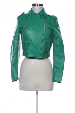 Дамско кожено яке Terranova, Размер XS, Цвят Зелен, Цена 58,00 лв.