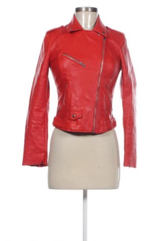 Dámska kožená bunda  Zara, Veľkosť S, Farba Červená, Cena  24,95 €