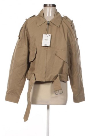 Geacă de femei Bershka, Mărime L, Culoare Bej, Preț 94,99 Lei