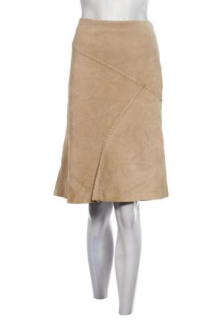 Кожена пола Unbranded, Размер L, Цвят Бежов, Цена 58,14 лв.