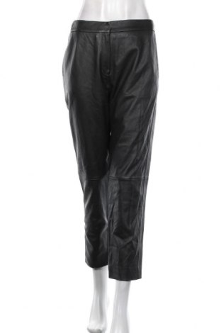 Дамски кожен панталон Massimo Dutti, Размер L, Цвят Черен, Естествена кожа, Цена 177,87 лв.