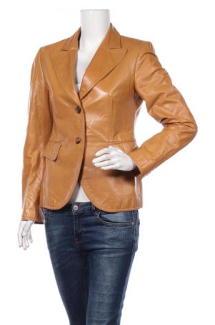 Дамско кожено сако Massimo Dutti, Размер L, Цвят Кафяв, Естествена кожа, Цена 90,30 лв.