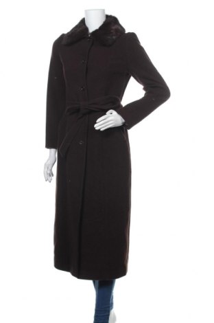 Palton de femei, Mărime S, Culoare Maro, Lână, viscoză, blană naturală, Preț 190,99 Lei