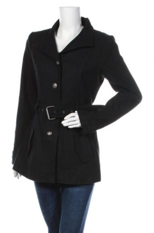 Дамско палто Clockhouse, Размер M, Цвят Черен, 50% вълна, 30% вискоза, 20% полиестер, Цена 40,16 лв.