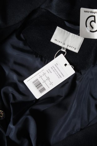 Γυναικείο παλτό Mint & Berry, Μέγεθος S, Χρώμα Μπλέ, 83% πολυεστέρας, 17% μαλλί, Τιμή 61,47 €
