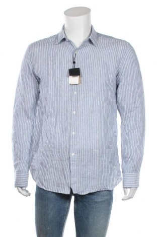 Ανδρικό πουκάμισο Massimo Dutti, Μέγεθος L, Χρώμα Μπλέ, Λινό, Τιμή 30,62 €