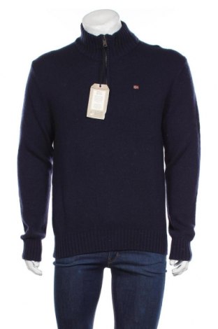 Мъжки пуловер Napapijri, Размер L, Цвят Син, 65% вълна, 35% полиамид, Цена 181,30 лв.