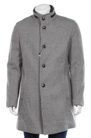 Мъжко палто S.Oliver Black Label, Размер L, Цвят Сив, 57% полиестер, 40% вълна, 3% полиамид, Цена 139,60 лв.
