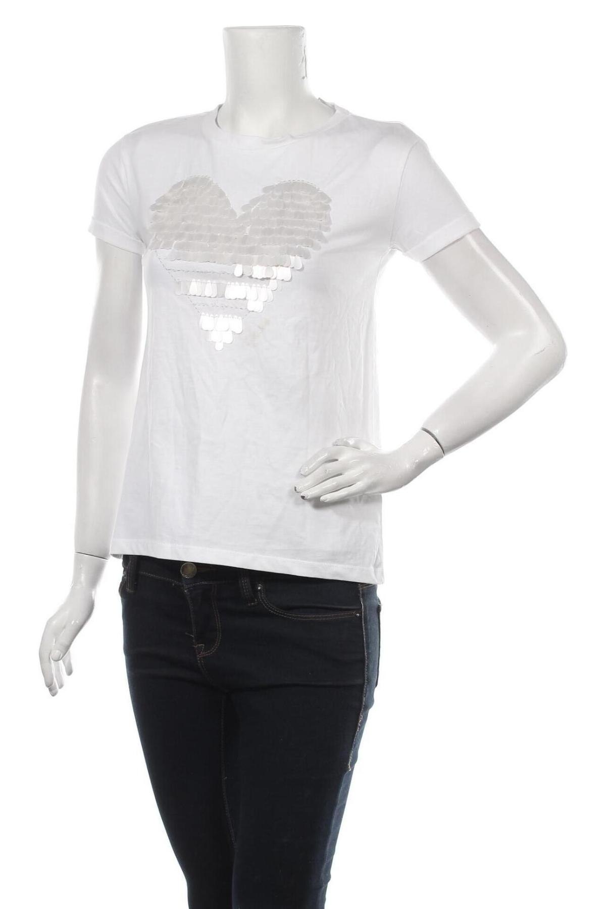 Damen T-Shirt Guess, Größe XS, Farbe Weiß, Baumwolle, Preis 34,18 €