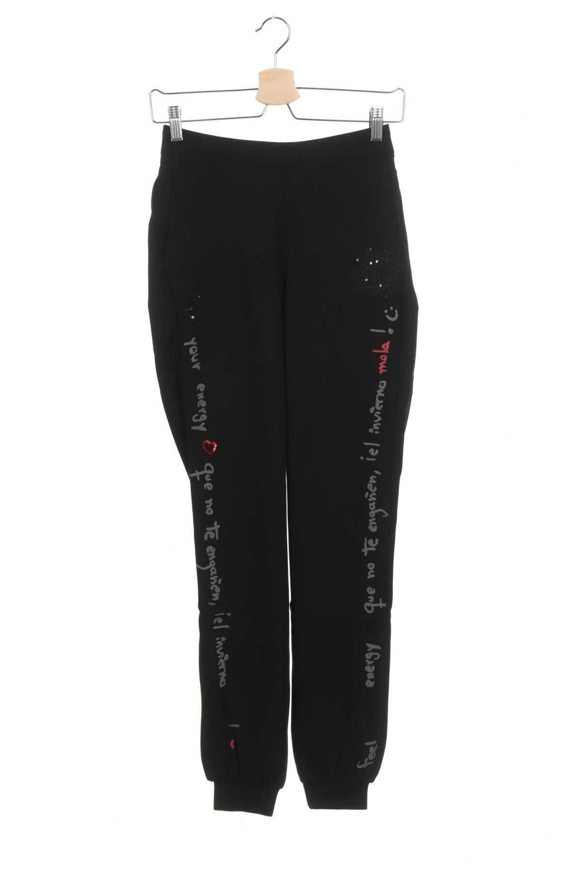 Дамски панталон Desigual, Размер XS, Цвят Черен, 48% полиестер, 52% еластан, Цена 111,75 лв.