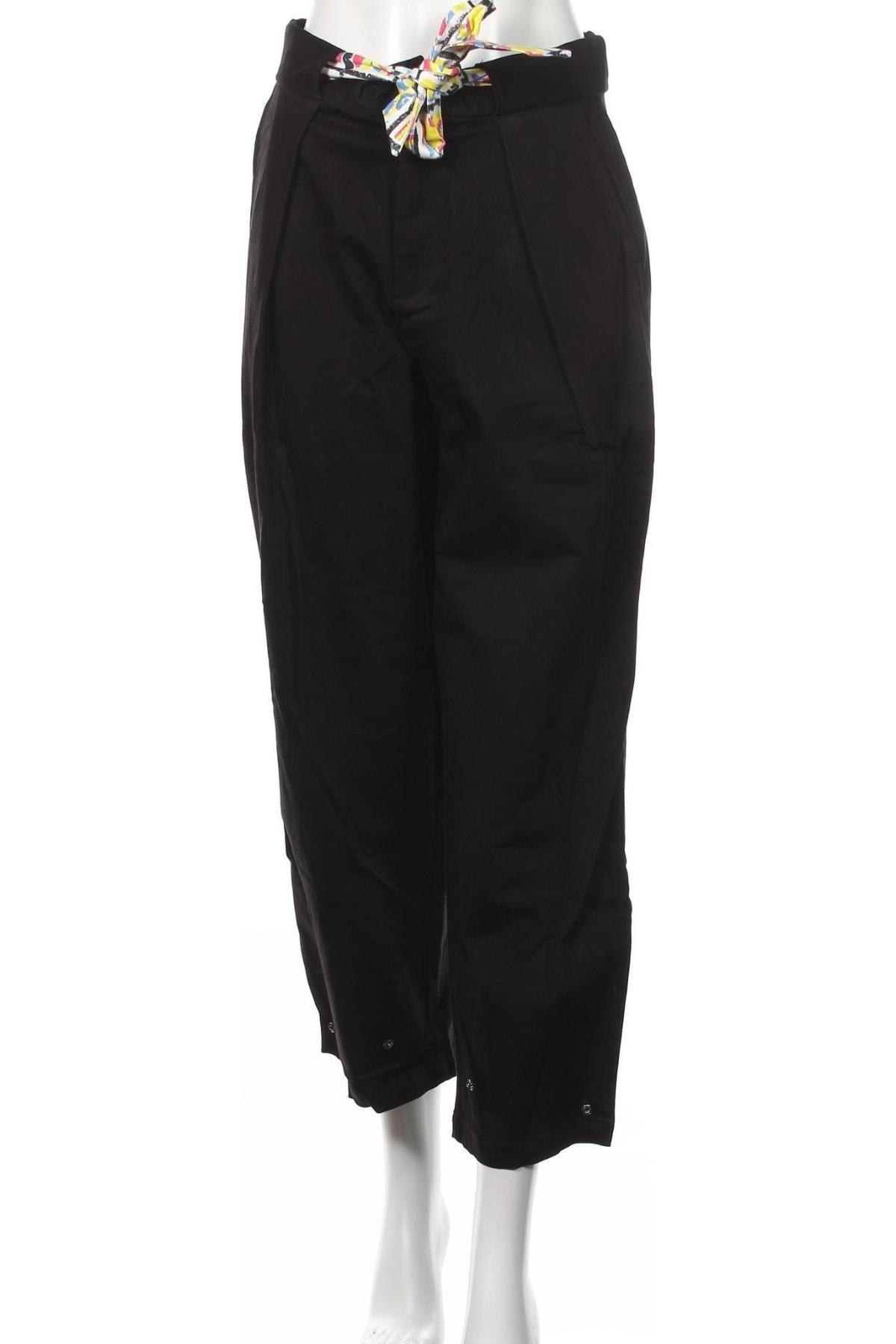 Дамски панталон Desigual, Размер XS, Цвят Черен, 57% вискоза, 41% памук, 2% еластан, Цена 134,25 лв.