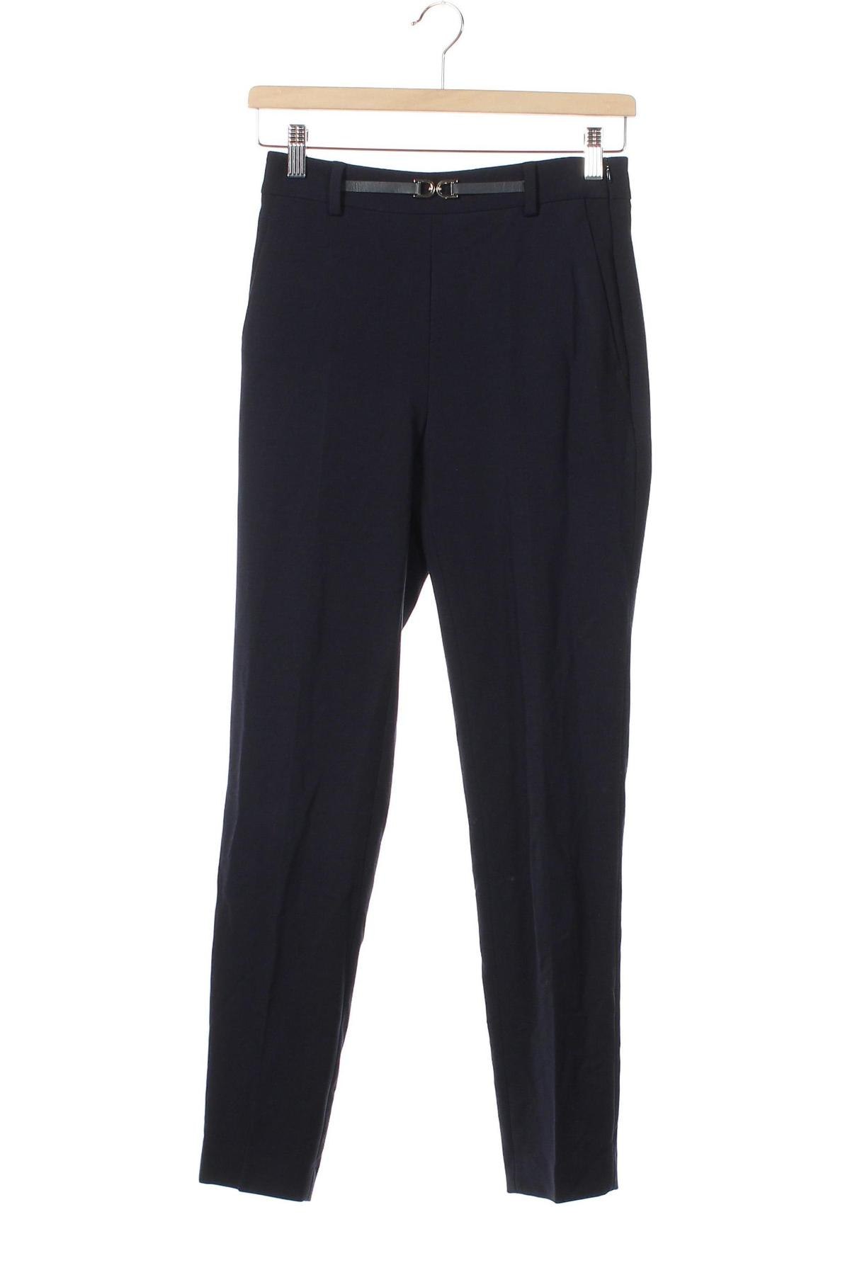 Дамски панталон Massimo Dutti, Размер XS, Цвят Син, 86% вискоза, 8% вълна, 6% еластан, Цена 126,75 лв.