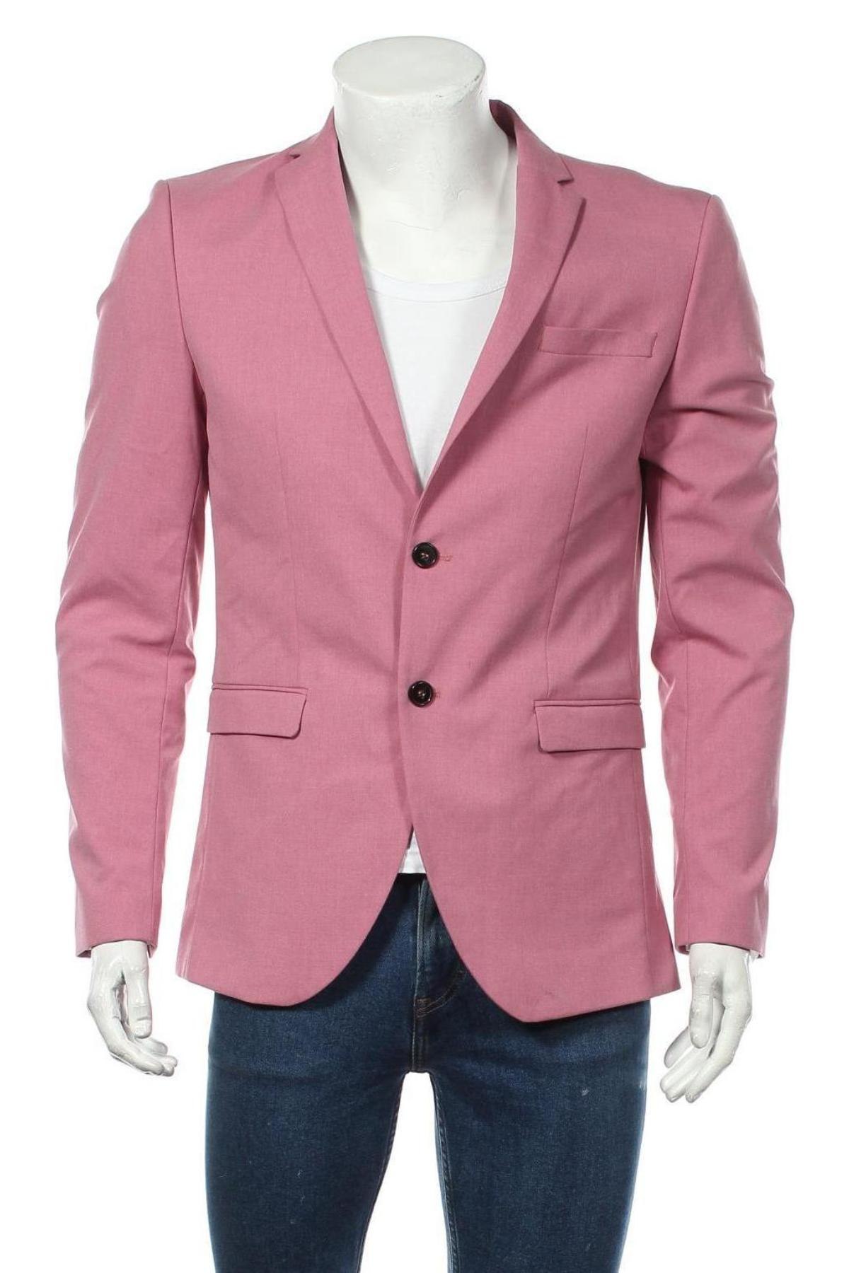 Pánské sako  Selected Homme, Velikost M, Barva Růžová, 64% polyester, 34% viskóza, 2% elastan, Cena  3 902,00 Kč