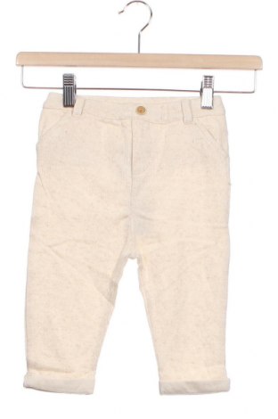 Pantaloni pentru copii Mango, Mărime 18-24m/ 86-98 cm, Culoare Ecru, 56% bumbac, 37% poliester, 7% in, Preț 126,31 Lei