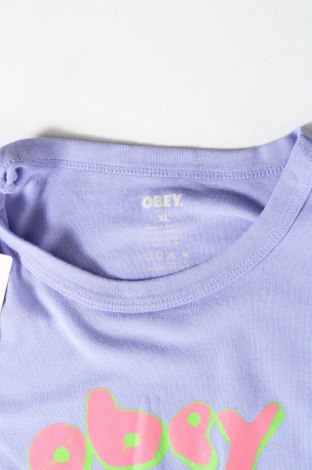 Γυναικείο t-shirt Obey, Μέγεθος XL, Χρώμα Μπλέ, Τιμή 14,65 €