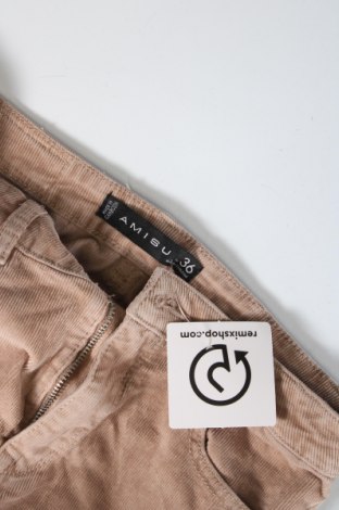 Pantaloni de velvet de femei Amisu, Mărime S, Culoare Bej, Preț 17,17 Lei